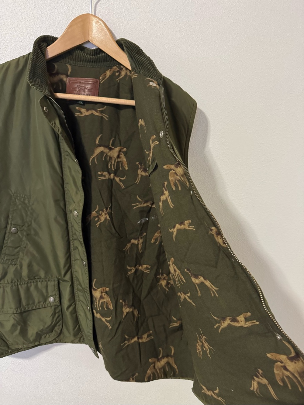 Vintage Lauren Ralph Lauren Cargo Vest Army Green Wool Hunting Dog Lined-2X - Picture 8 of 10